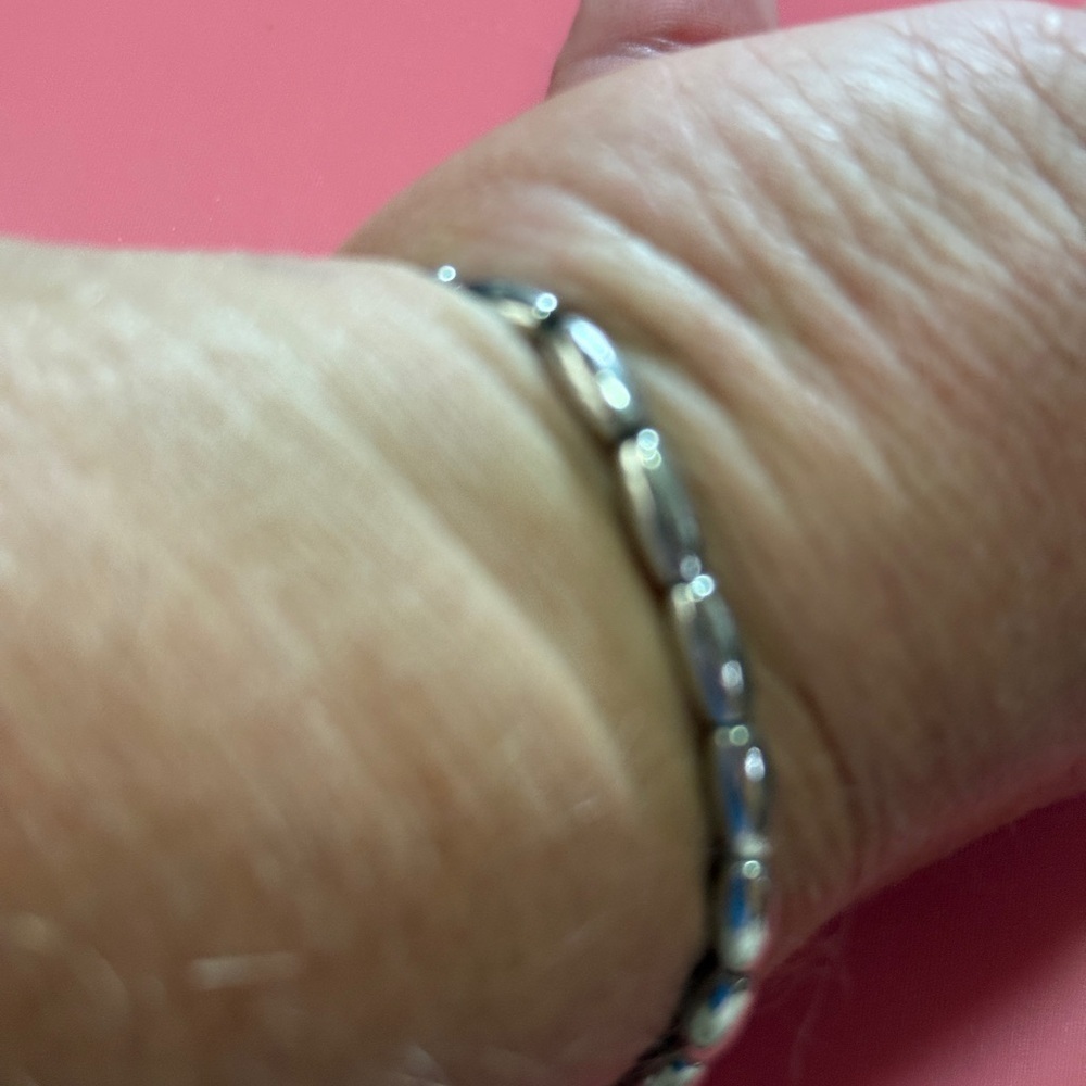 Sleek Silver Beaded Bracelet - Picture 3 of 5